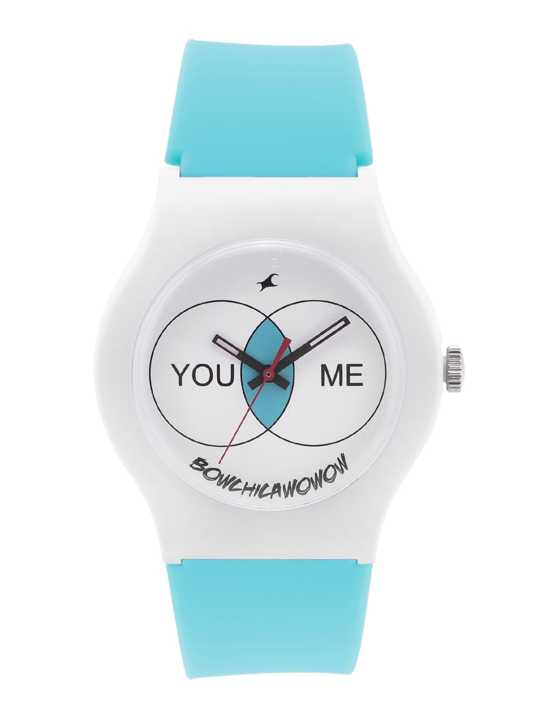 

Fastrack Unisex White Printed Dial & Blue Straps Tees Valentine Analogue Watch 9915PP65