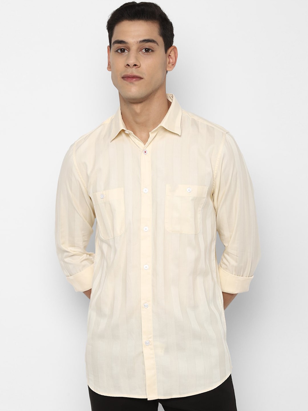 

Allen Solly Men Beige Slim Fit Opaque Casual Shirt