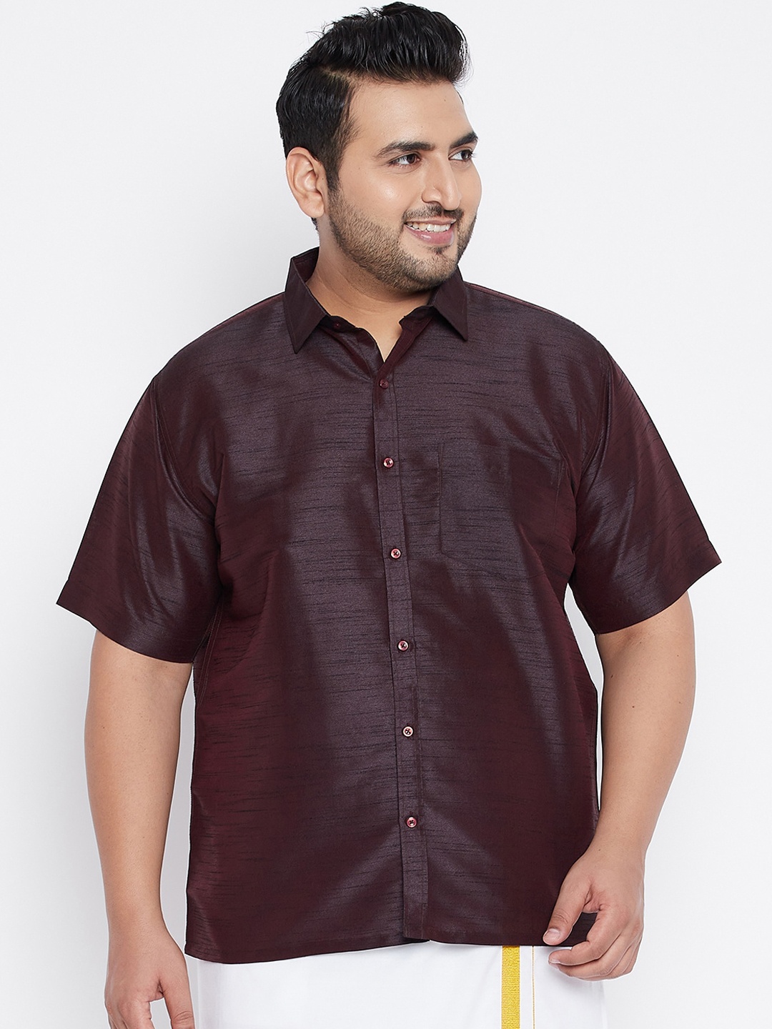 

VASTRAMAY Men Burgundy Opaque Casual Shirt