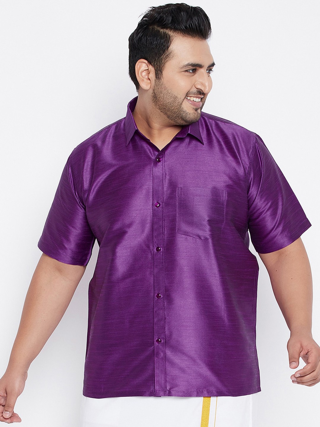 

VASTRAMAY PLUS Men Purple Opaque Casual Shirt