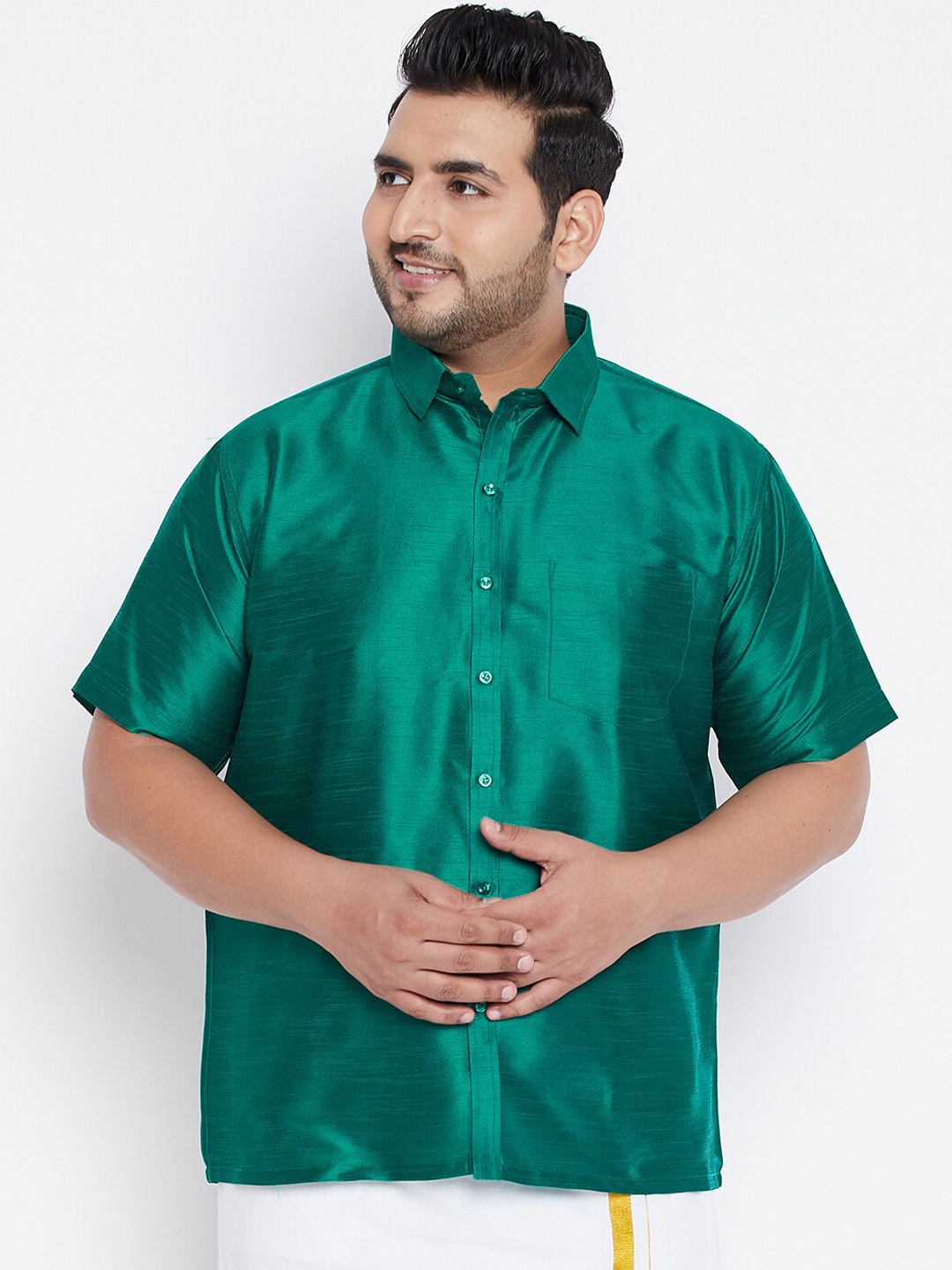 

VASTRAMAY PLUS Men Green Opaque Casual Shirt
