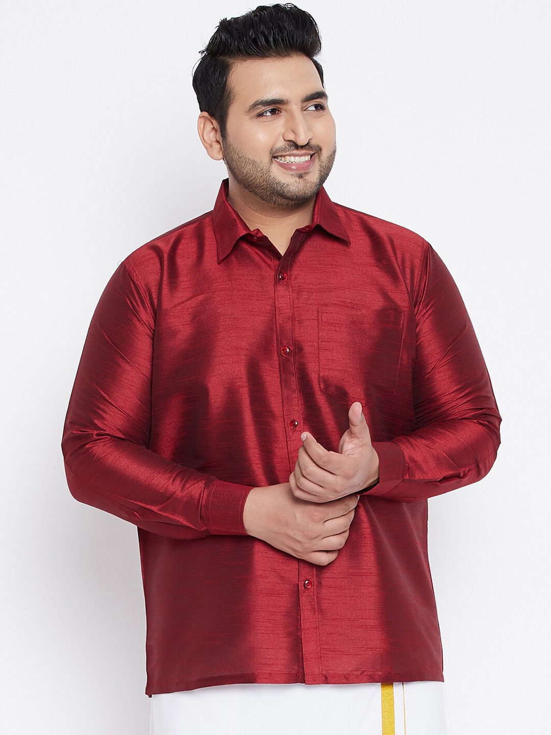 

VASTRAMAY Men Maroon Opaque Casual Shirt