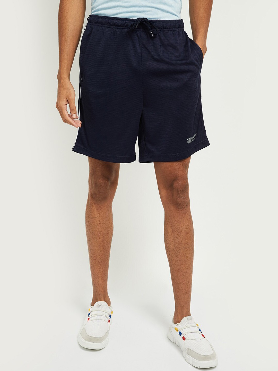 

max Men Navy Blue Regular Shorts