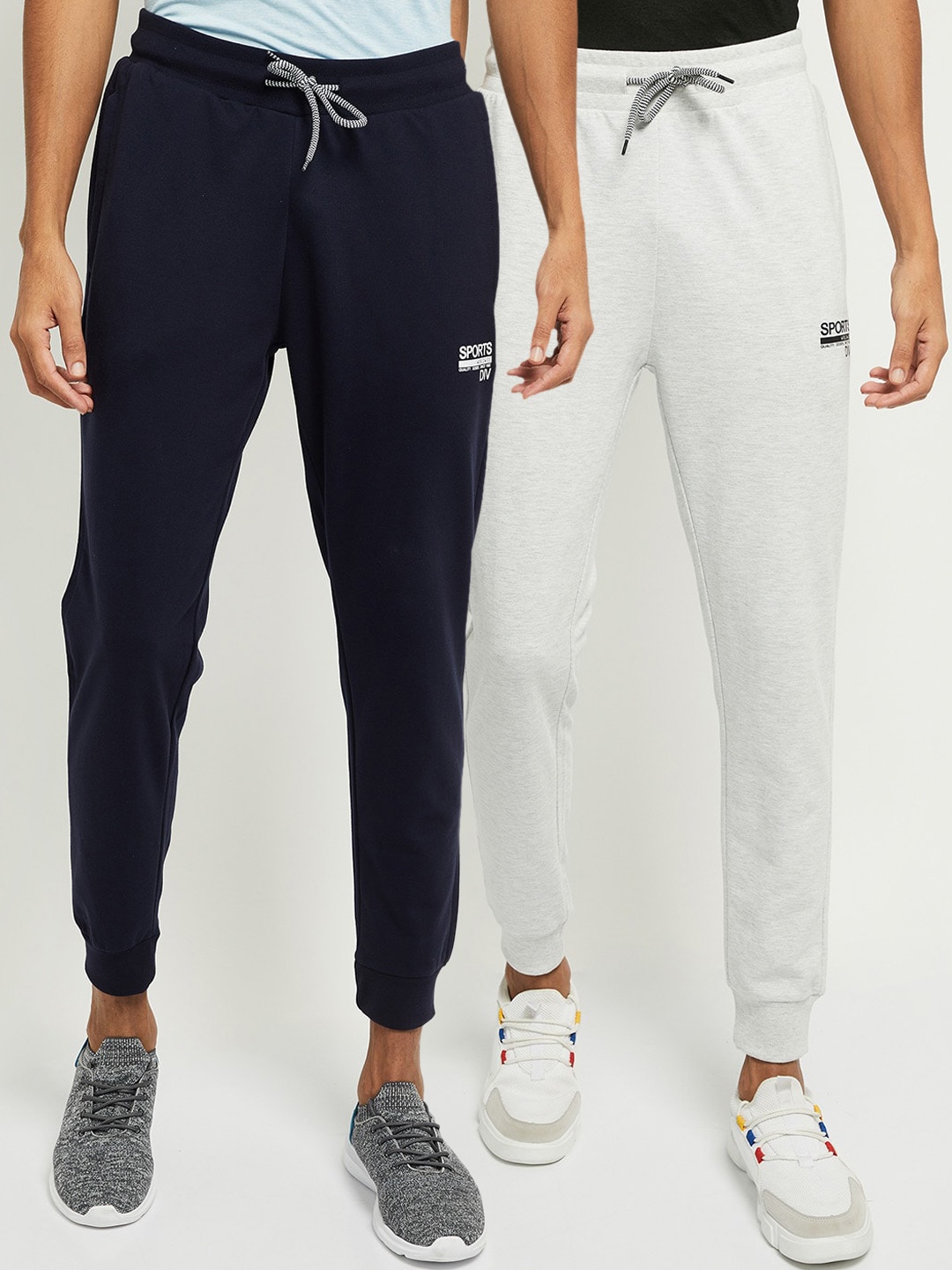 

max Grey Melange Set of 2 Joggers
