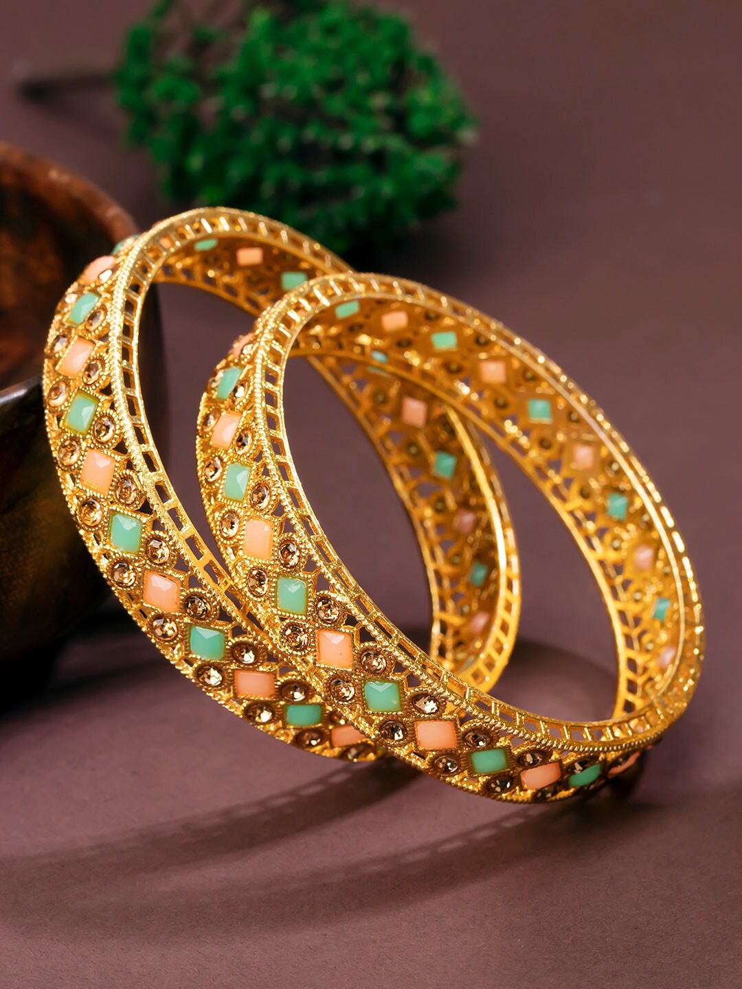 

Sukkhi Women Set of 2 Gold Plated Austrian Diamond Bangle