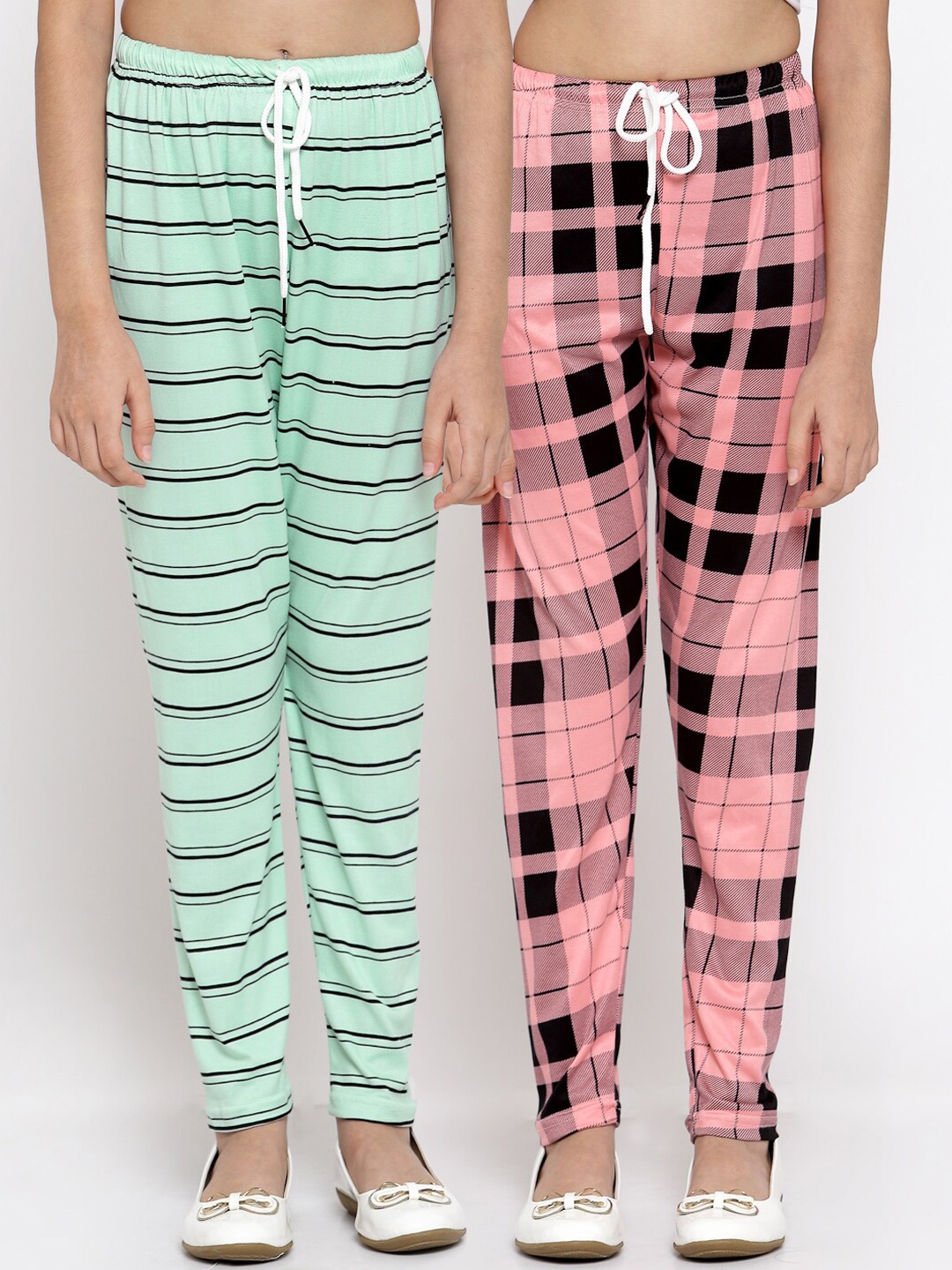 

KLOTTHE Girls Pack Of 2 Ankle-Length Leggings, Pink