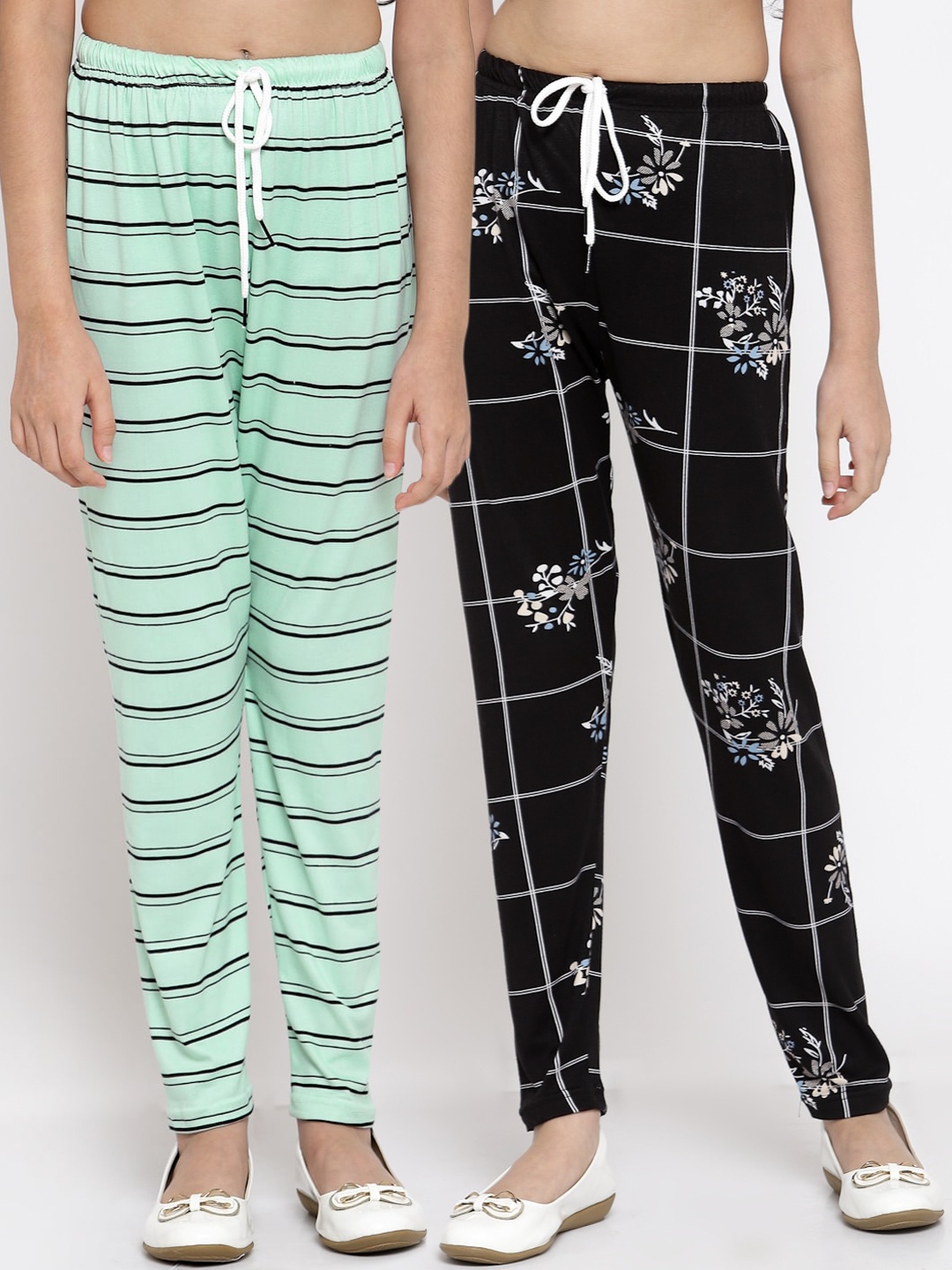 

KLOTTHE Girls Pack Of 2 Ankle-Length Leggings, Black