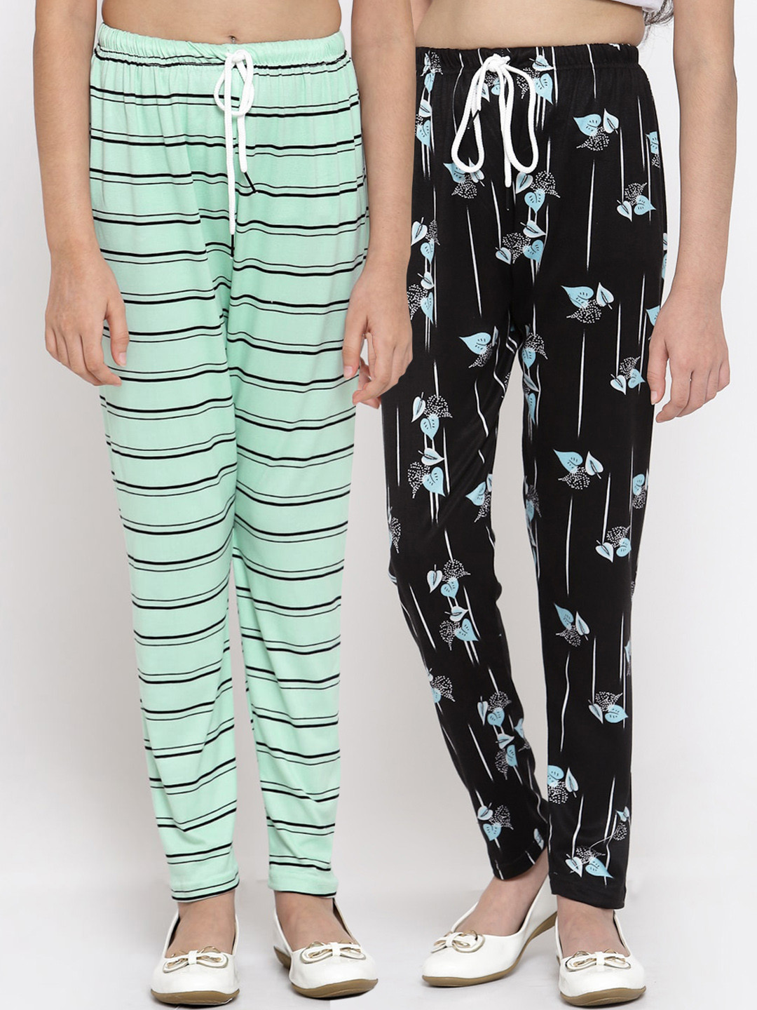

KLOTTHE Girls Pack Of 2 Ankle-Length Leggings, Black