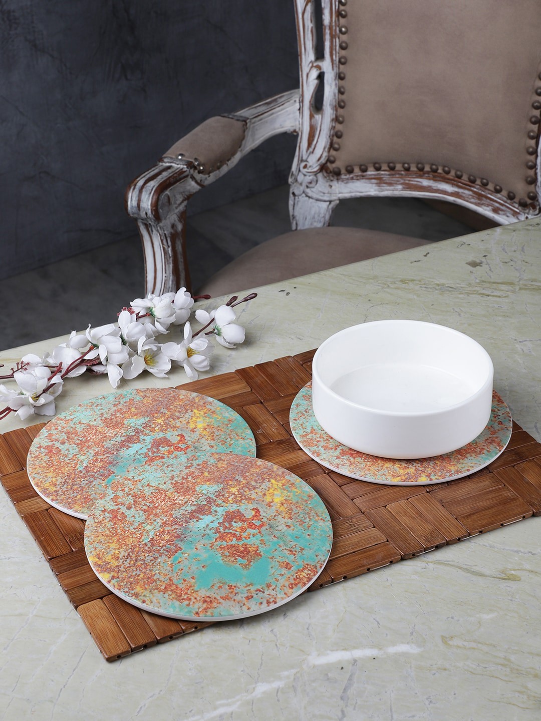 

Servewell Multicoloured Set of 3 Printed Trivet Coasters, Multi