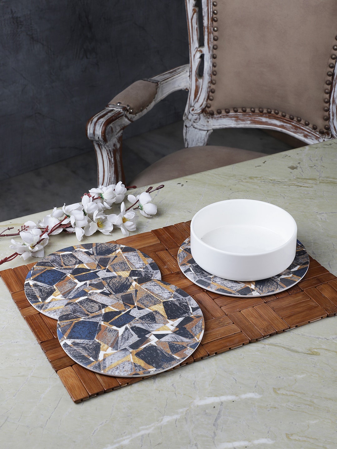 

Servewell Multicoloured Set of 3 Printed Trivet Coasters, Multi
