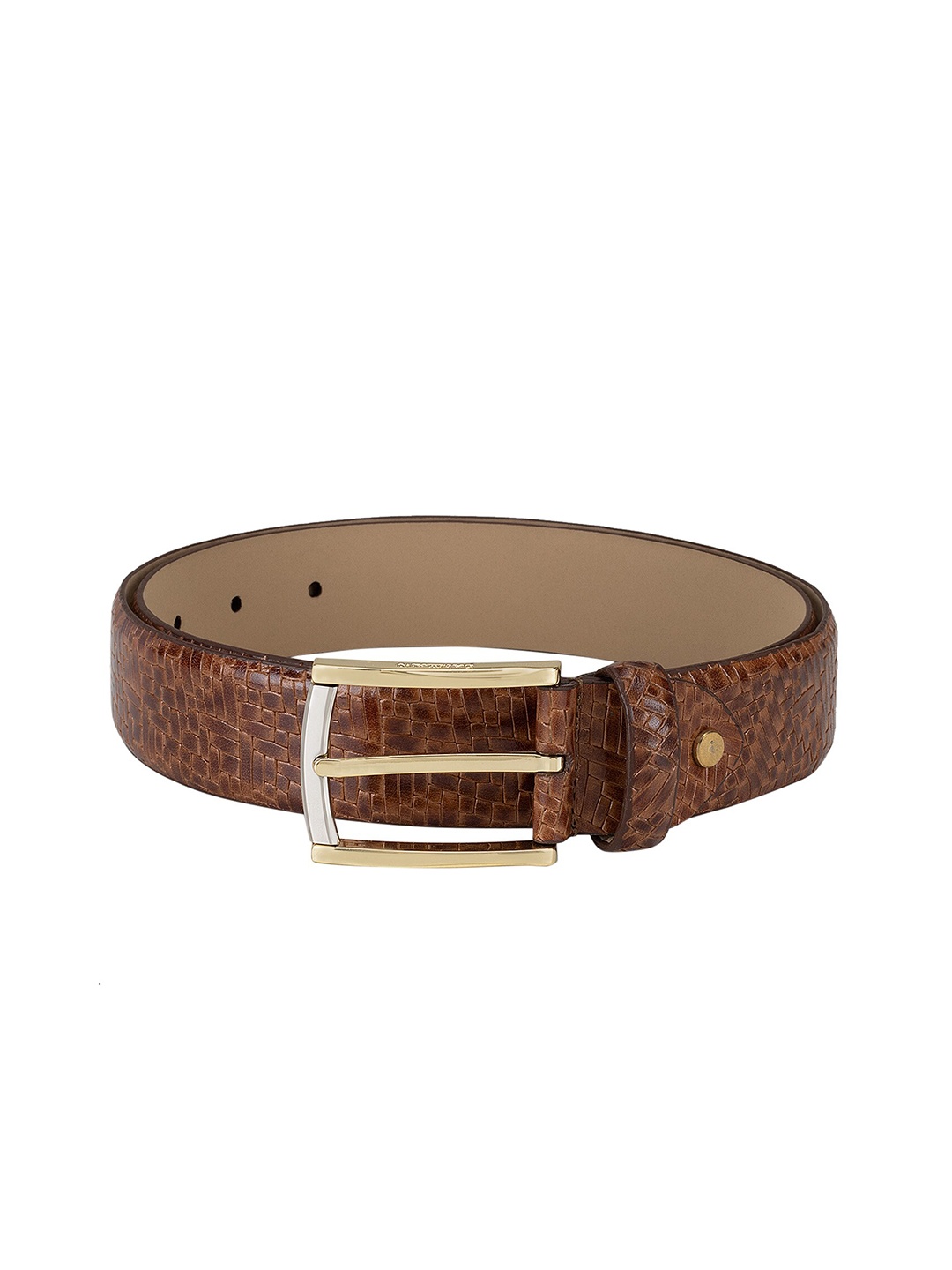 

Da Milano Men Brown Textured Leather Belt