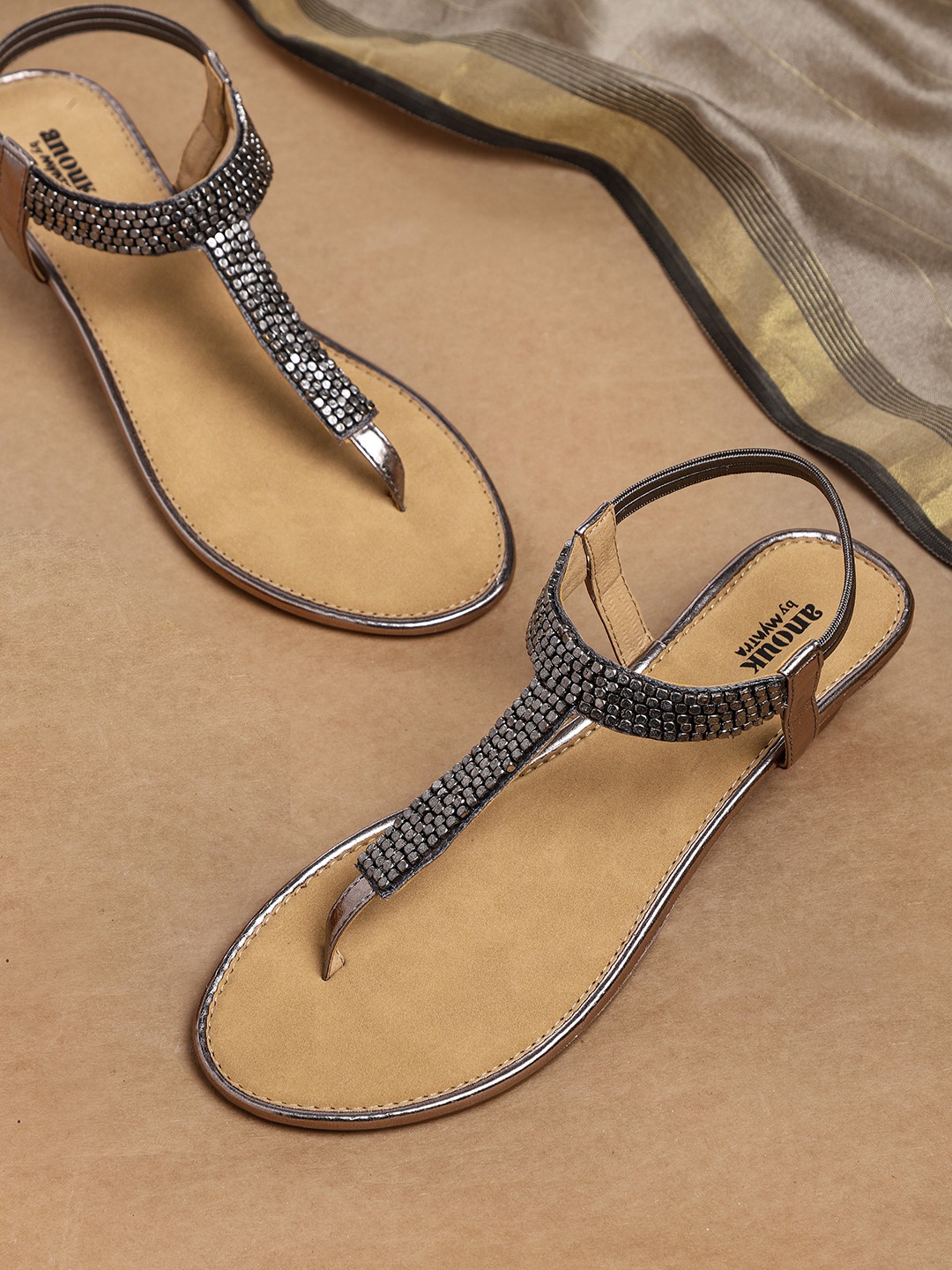 

Anouk Silver-Toned Embellished Wedges