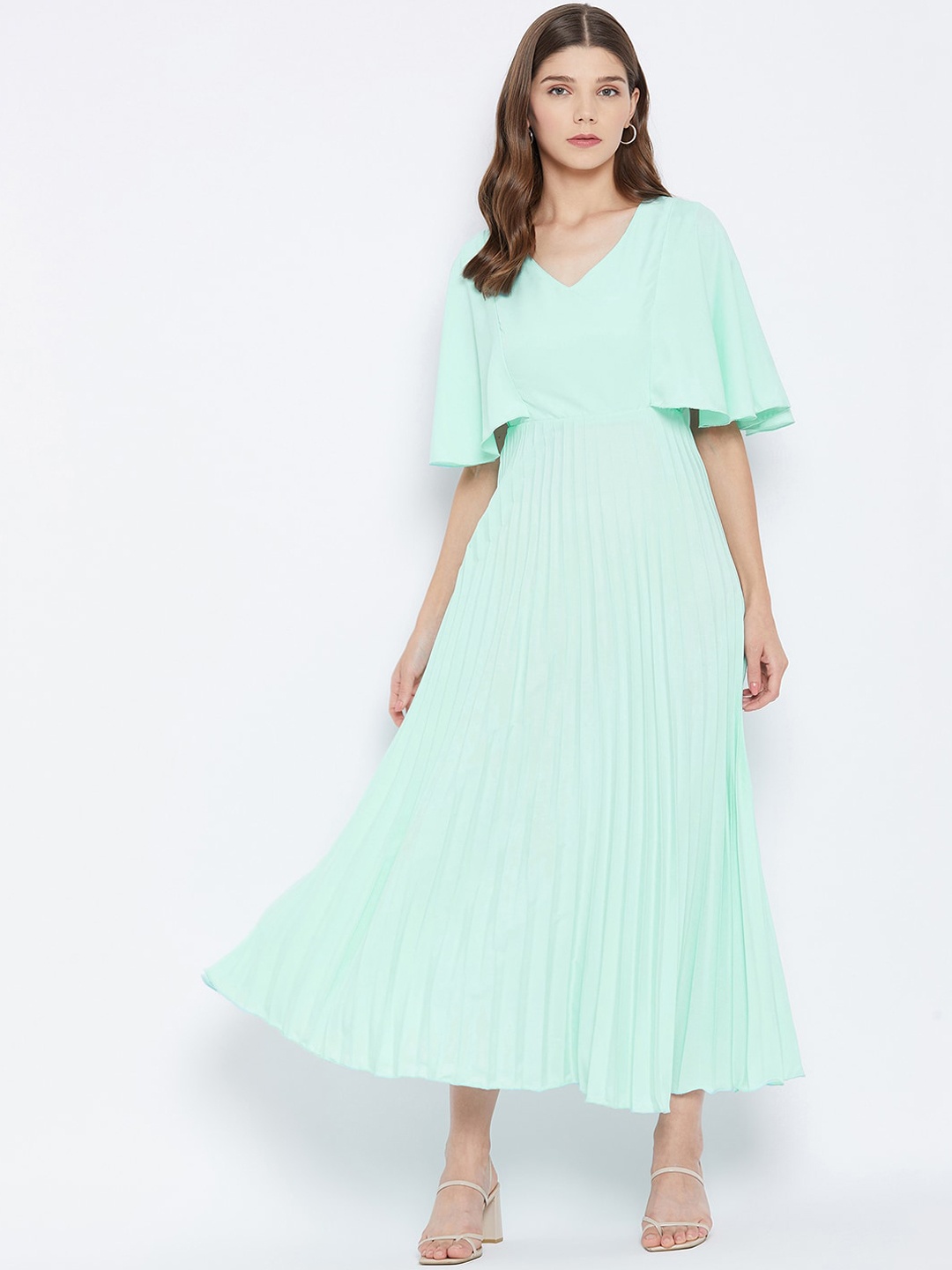 

U&F Turquoise Blue Crepe Maxi Dress