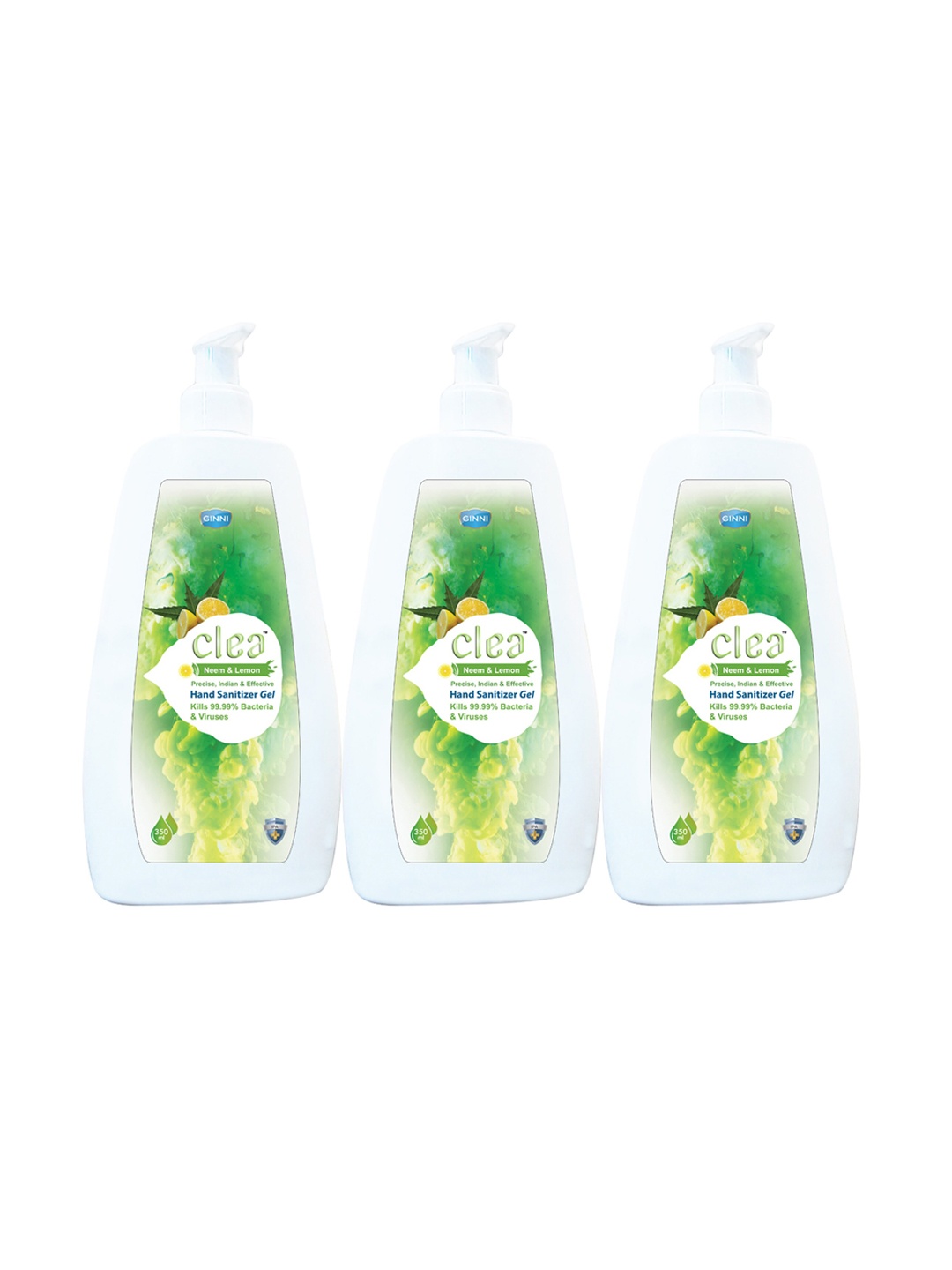 

Clea Pack of 3 Hand Sanitizer, 70% Isopropyl Alcohol Based Gel Sanitizer - 350 ml, Green