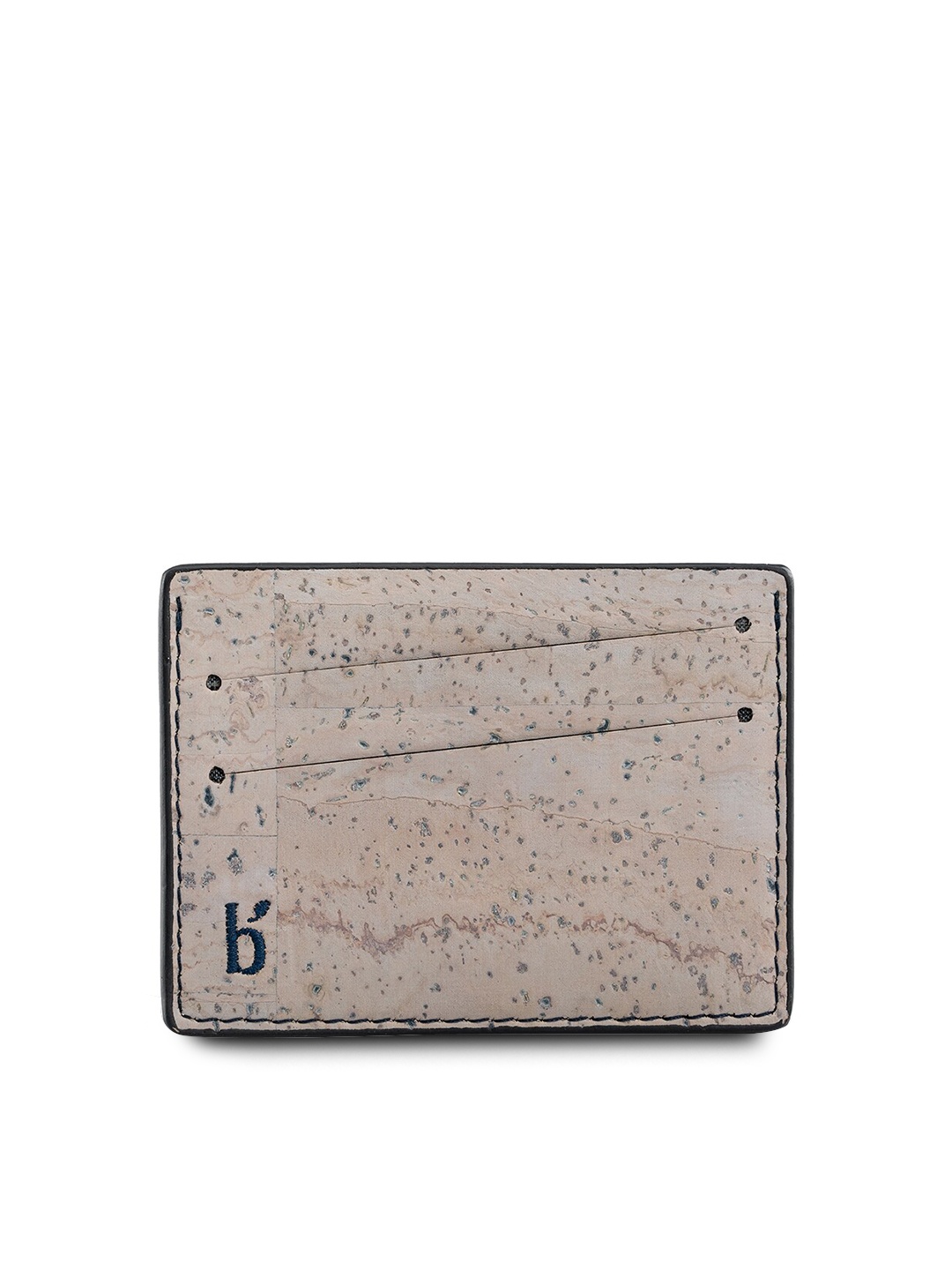 

Beej Unisex Navy Blue & Beige Textured Sustainable Card Holder