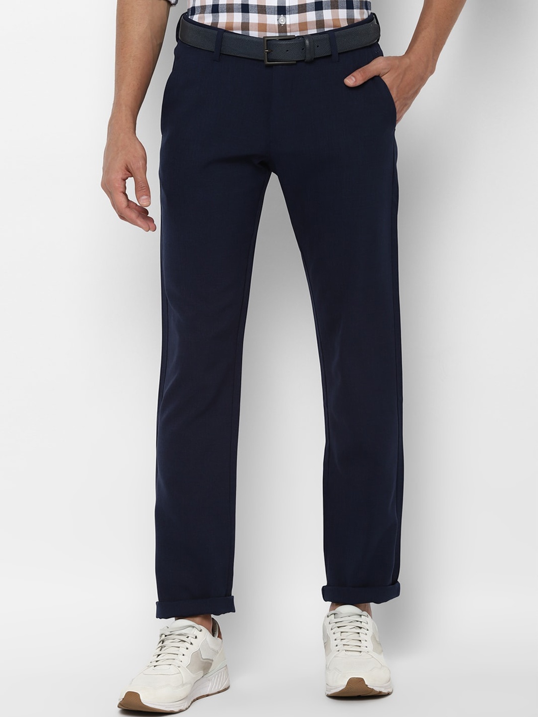 

Allen Solly Men Navy Blue Slim Fit Trousers