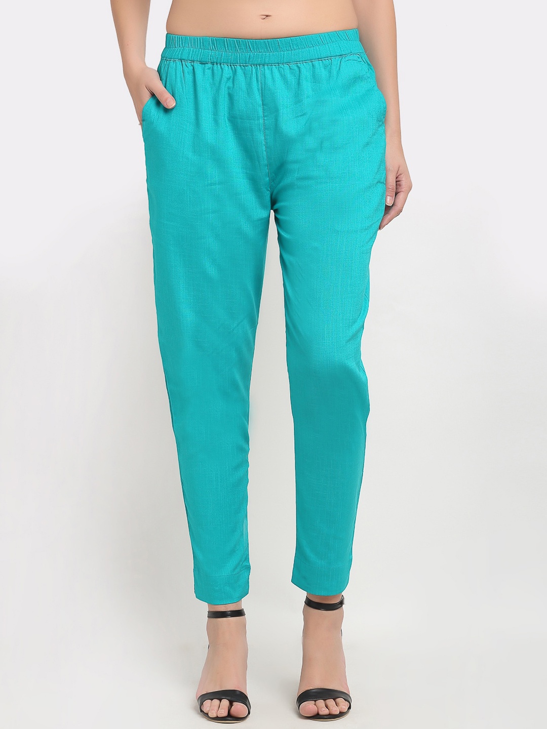 

Lovely Lady Women Teal Slim Fit Stretchable Trousers