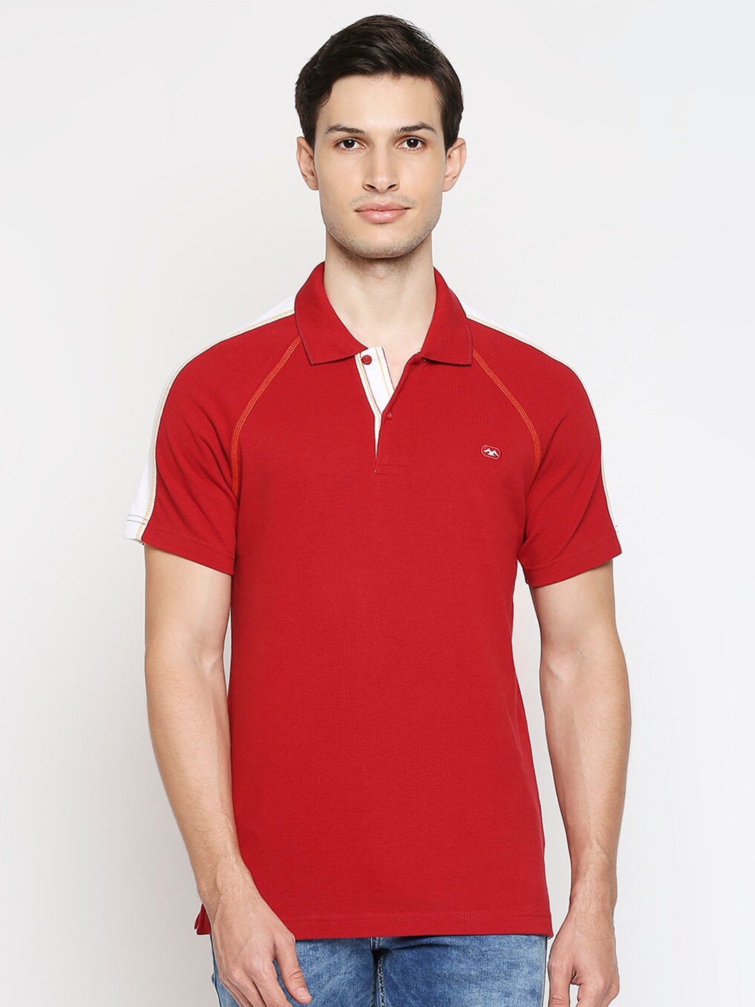 

Mufti Men Red Polo Collar Slim Fit Cotton Pure Cotton T-shirt