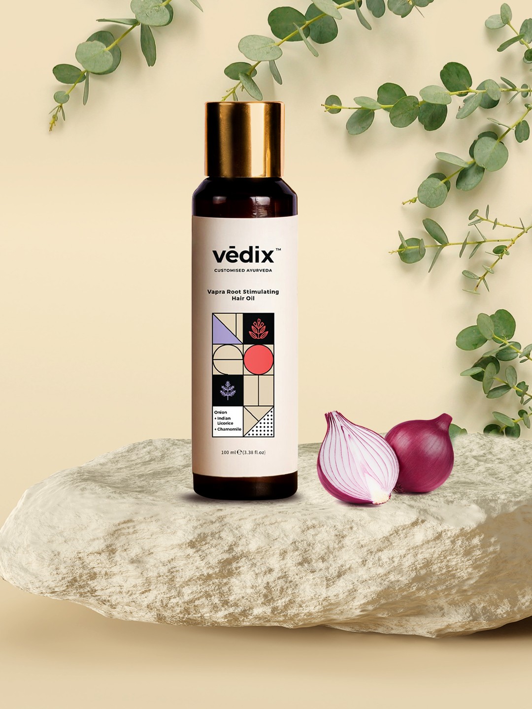 

VEDIX Customized Ayurvedic Vapra Root Stimulating Hair Oil for Dry Scalp-Wavy Hair, Transparent