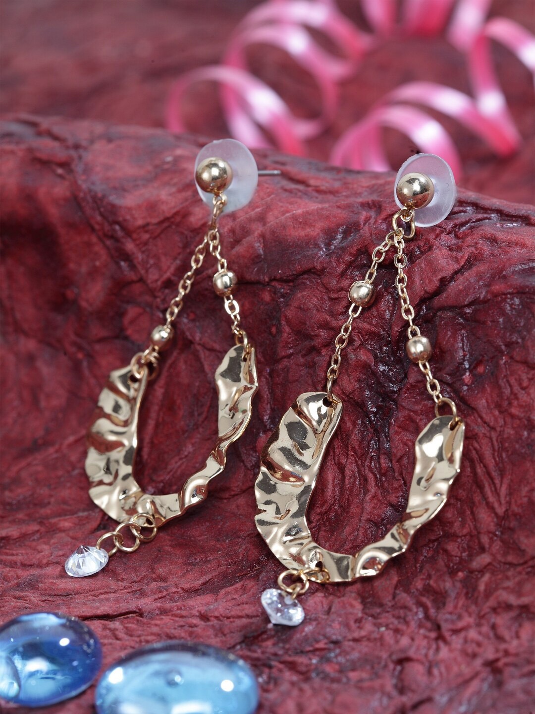 

DIVA WALK Gold-Plated Handcrafted Contemporary Drop Earrings