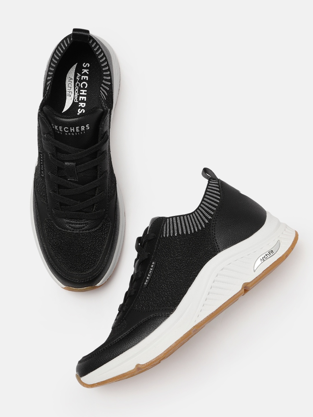 

Skechers Women Black ARCH FIT S-MILES WALK ON Sneakers