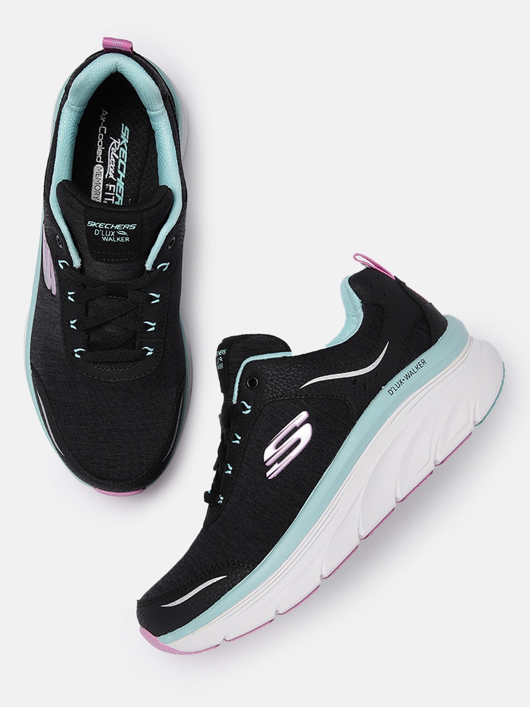 

Skechers Women Black D'Lux Walker-Cool Groove Sneakers