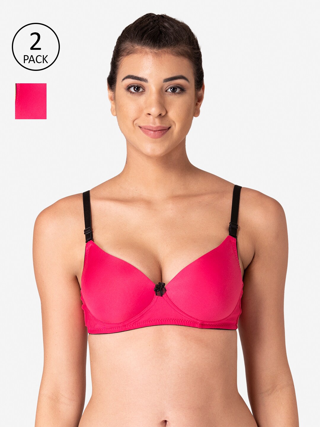 

KOMLI Women Pink Solid Bra