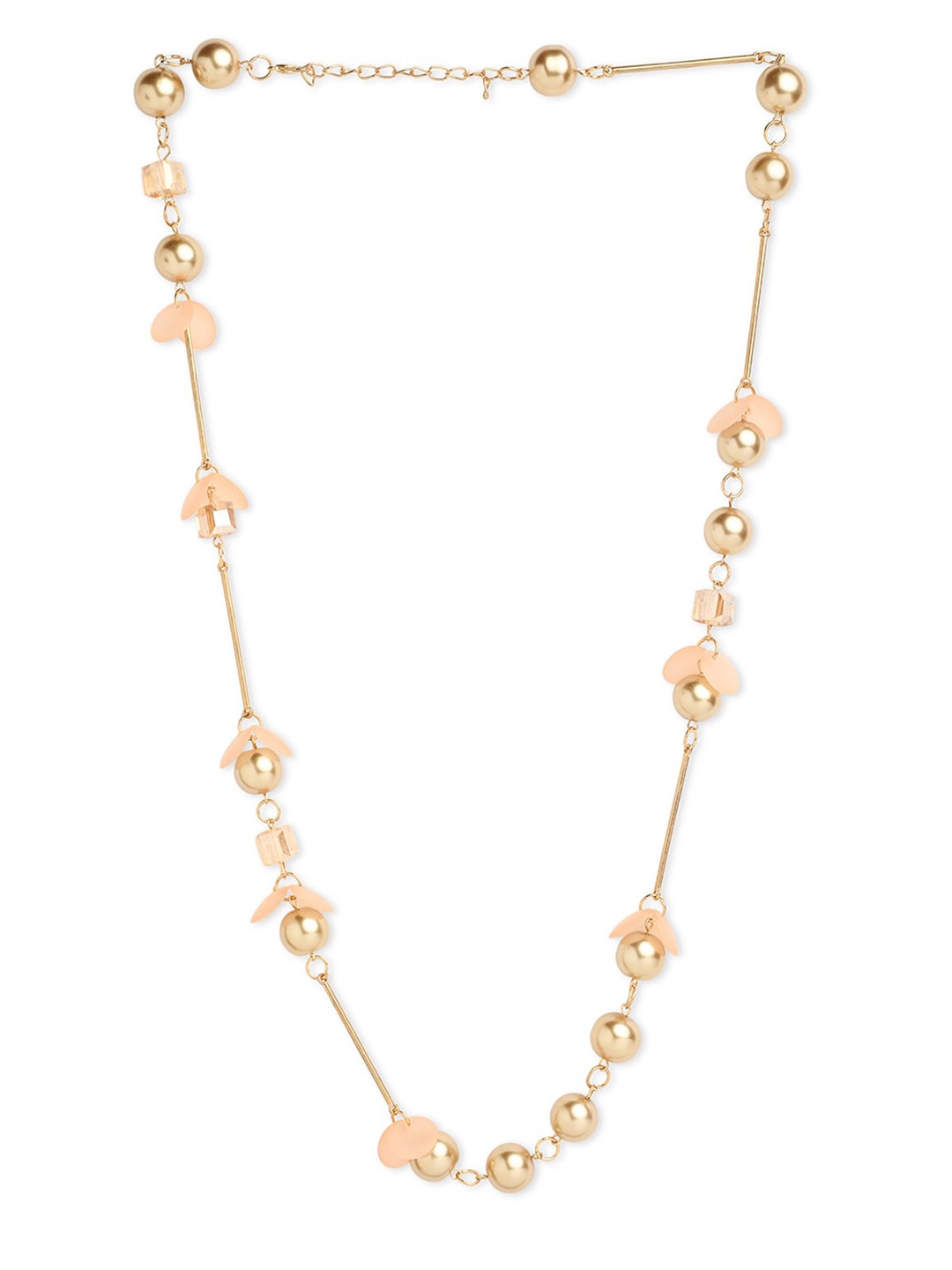 

Blisscovered Gold-Toned & Peach-Coloured Gold-Plated Necklace