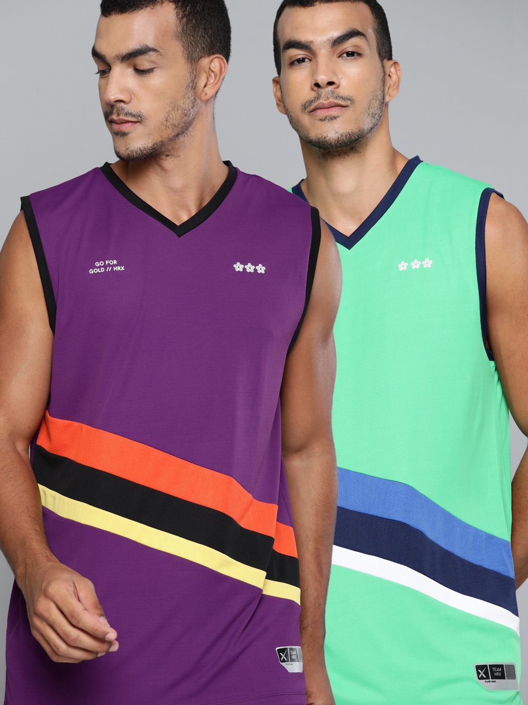 

HRX by Hrithik Roshan Men Set of 2 Rapid-Dry Basketball T-shirt, Green