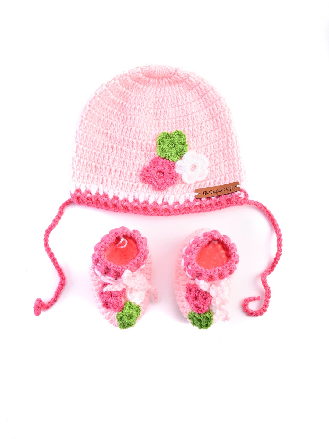 

The Original Knit Girls Pink Handmade Cap & Socks