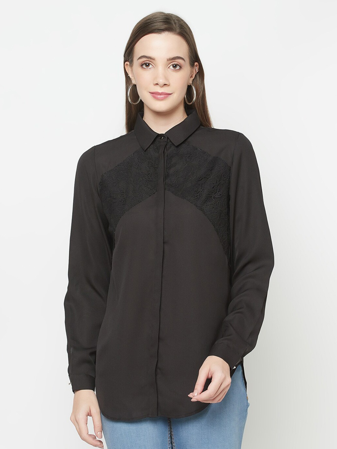 

Purple State Black Shirt Style Top