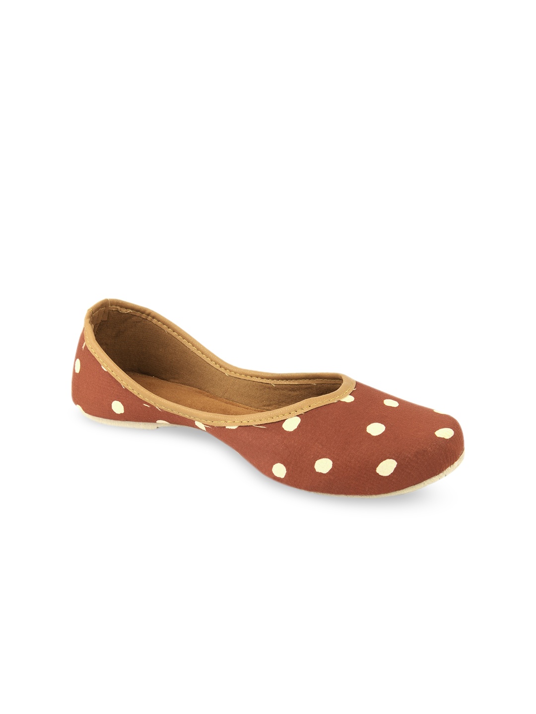 

DESI COLOUR Girls Brown Printed Mojaris Flats