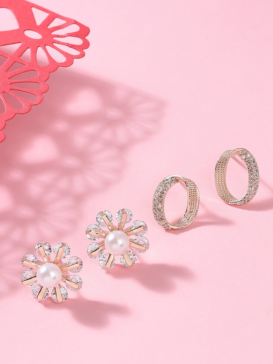 

AMI Rose Gold Contemporary Set of 2 Stud Earrings