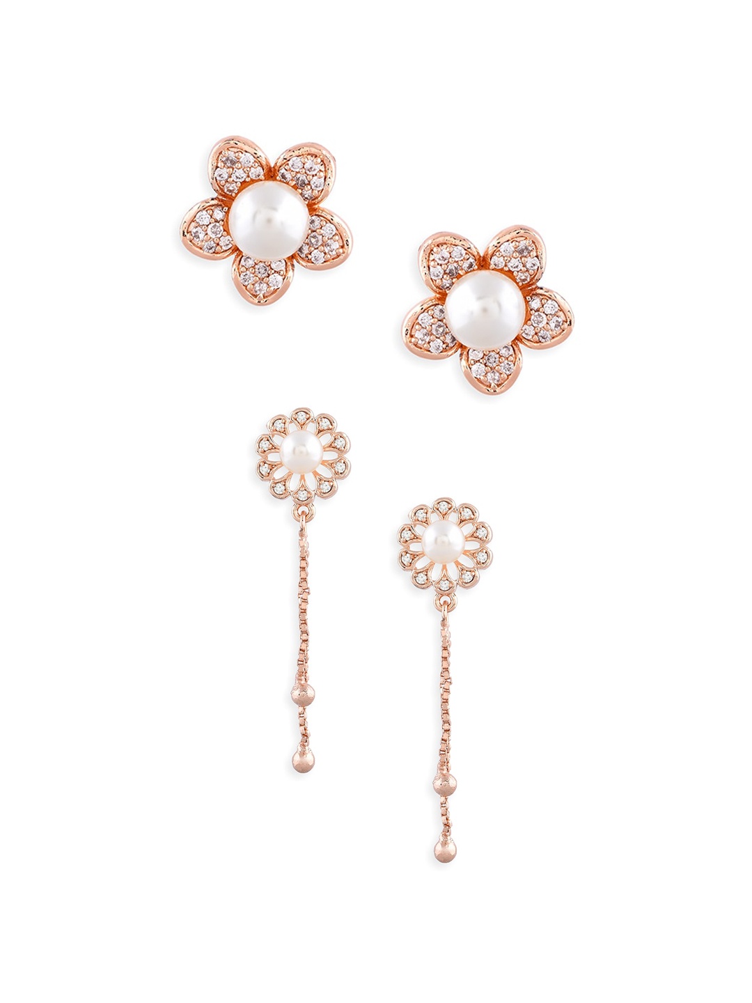 

AMI Rose Gold Set of 2 Contemporary Drop Earrings