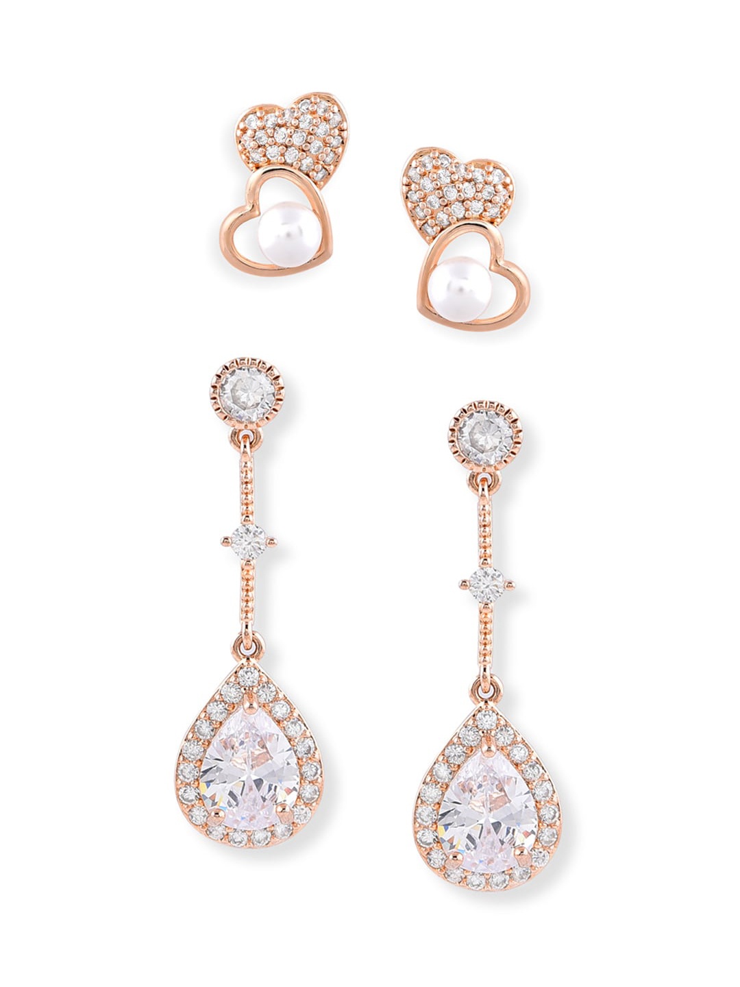 

AMI Rose Gold Set of 2 Contemporary Drop Earrings