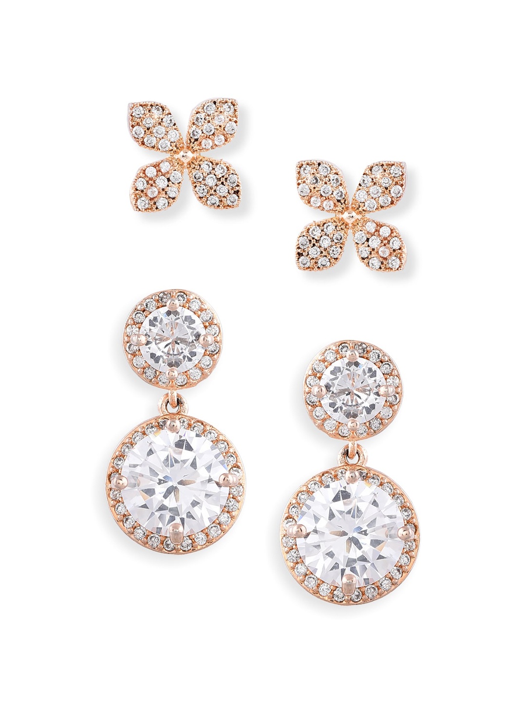 

AMI Rose Gold Set of 2 Contemporary Stud Earrings