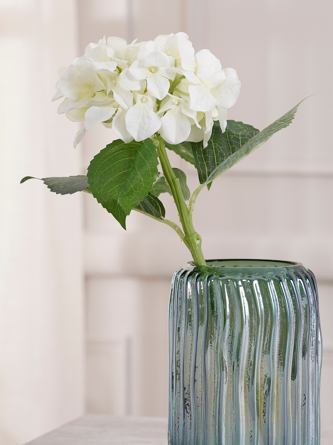 

Pure Home and Living Off White & Green Ivory Artificial Hydrangea Spray