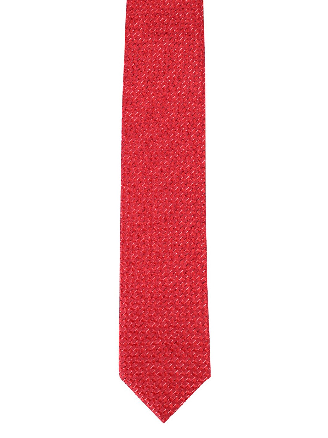 

Alvaro Castagnino Men Red Woven Design Skinny Tie