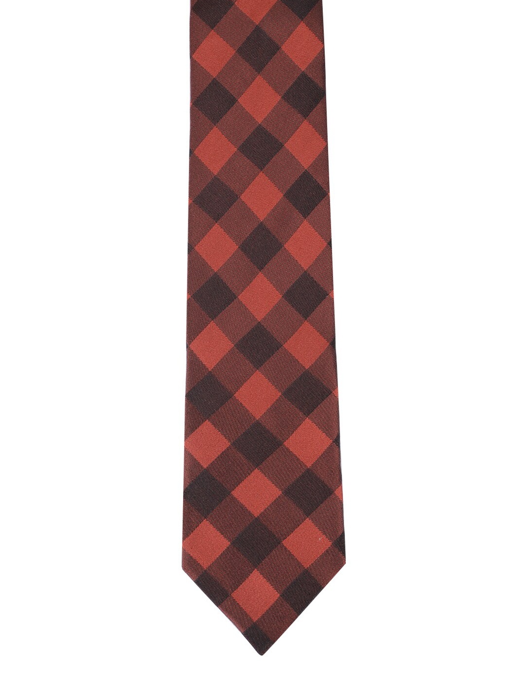 

Alvaro Castagnino Men Brown & Black Checked Printed Skinny Tie