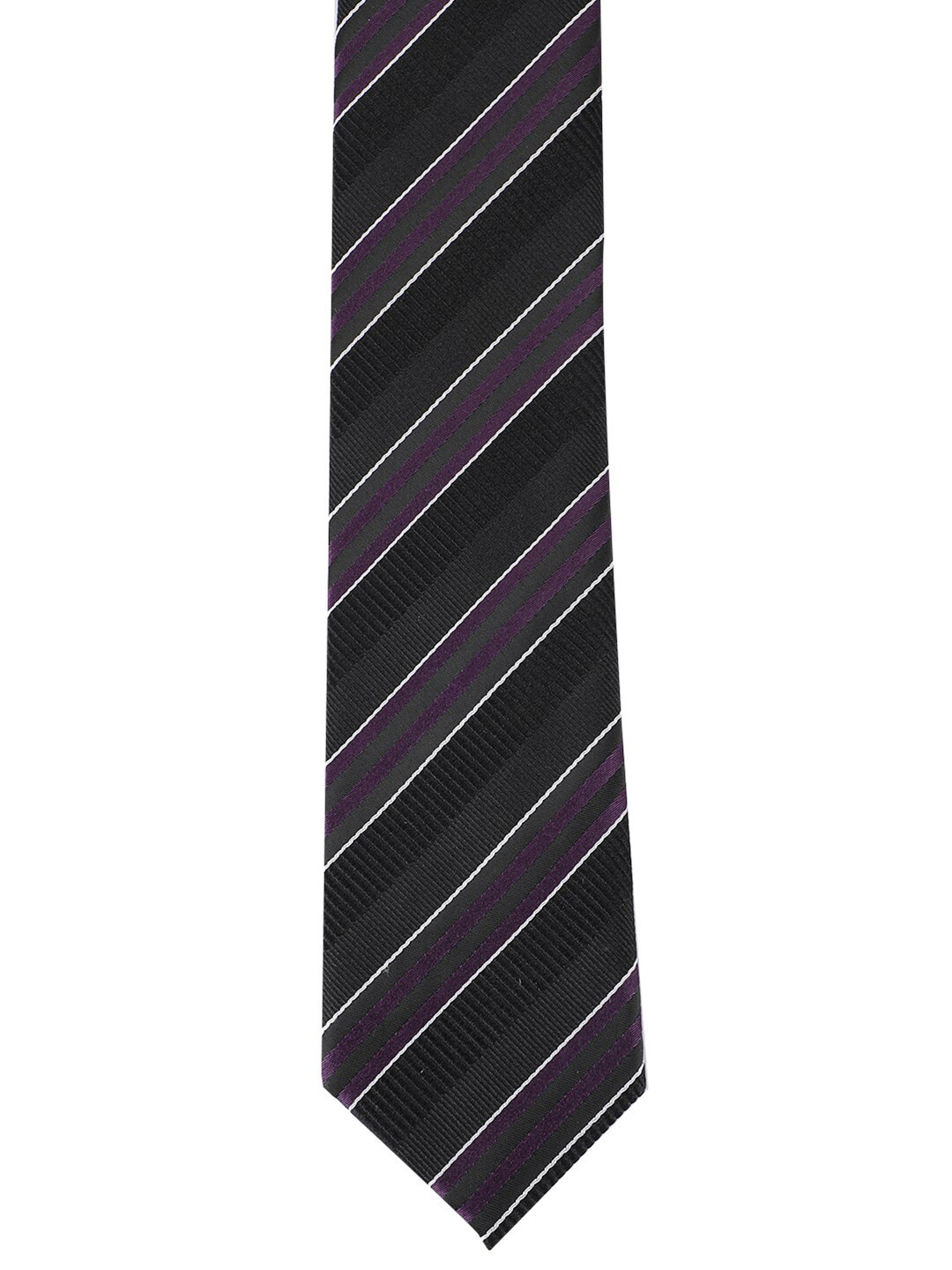 

Alvaro Castagnino Men Black & White Striped Skinny Tie