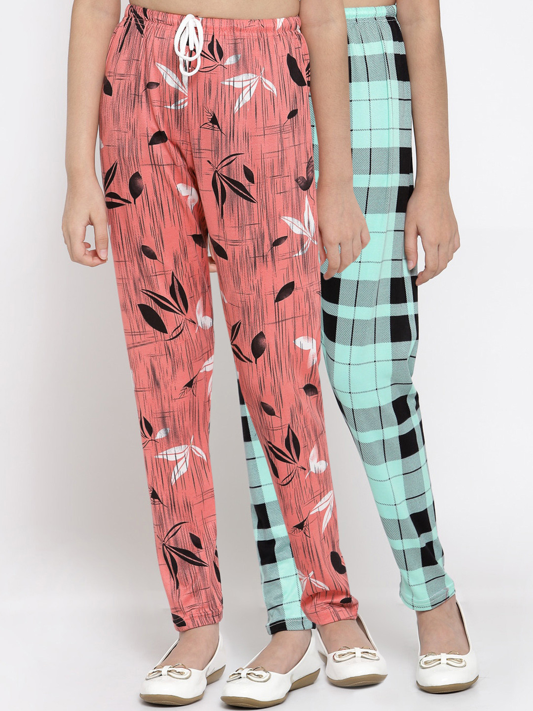 

KLOTTHE Girls Pack Of 2 Ankle-Length Leggings, Peach