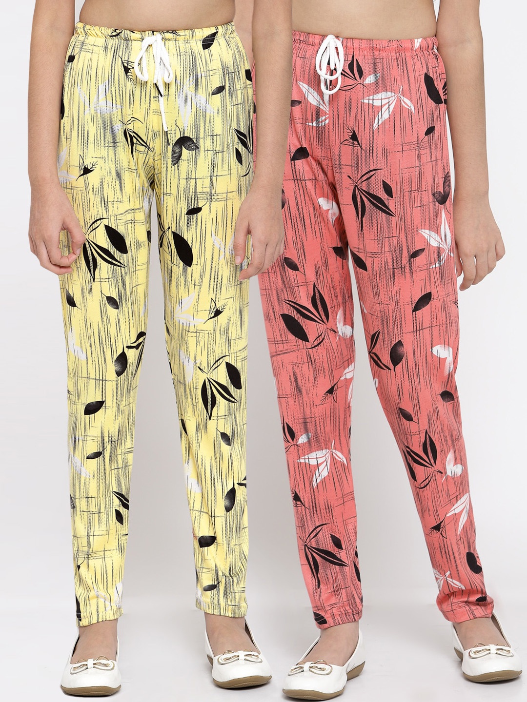 

KLOTTHE Girls Pack of 2 Multicolor Printed Ankle Length Leggings, Multi