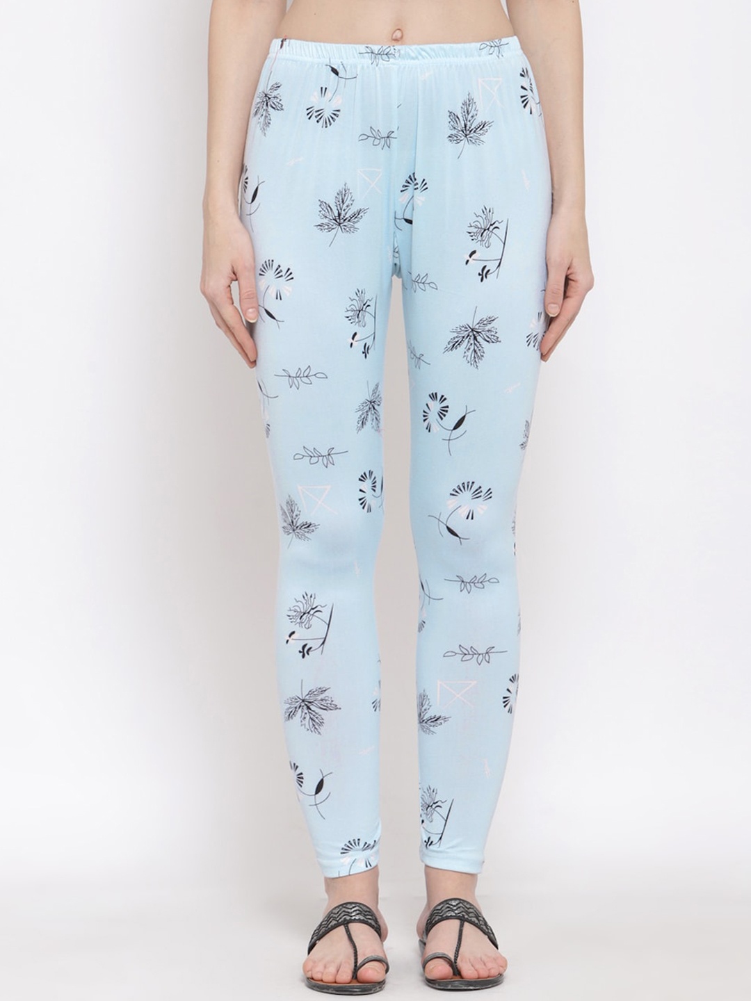 

Klotthe Women Blue & Black Printed Legging