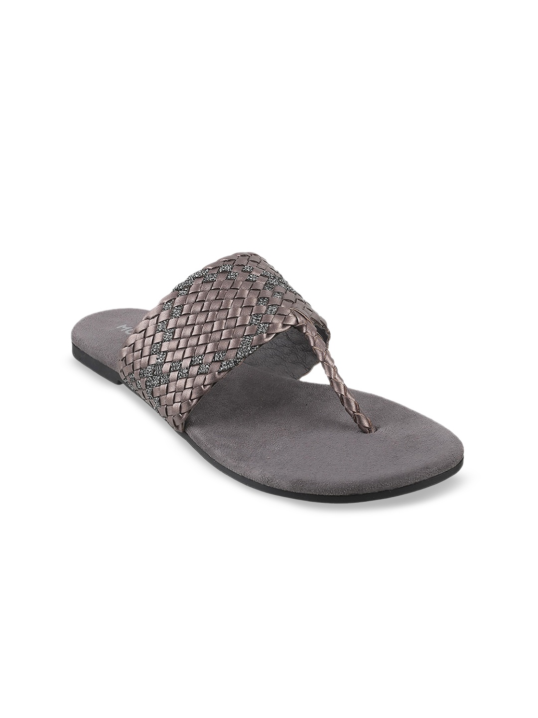 

Mochi Women Grey T-Strap Flats