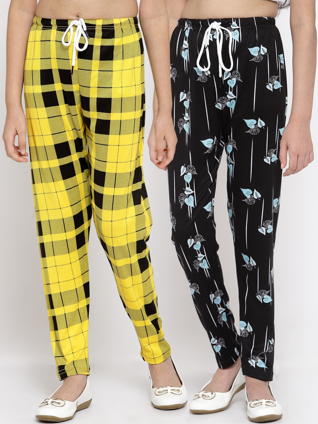 

KLOTTHE Girls Pack of 2 Multicolor Printed Ankle Length Leggings, Multi