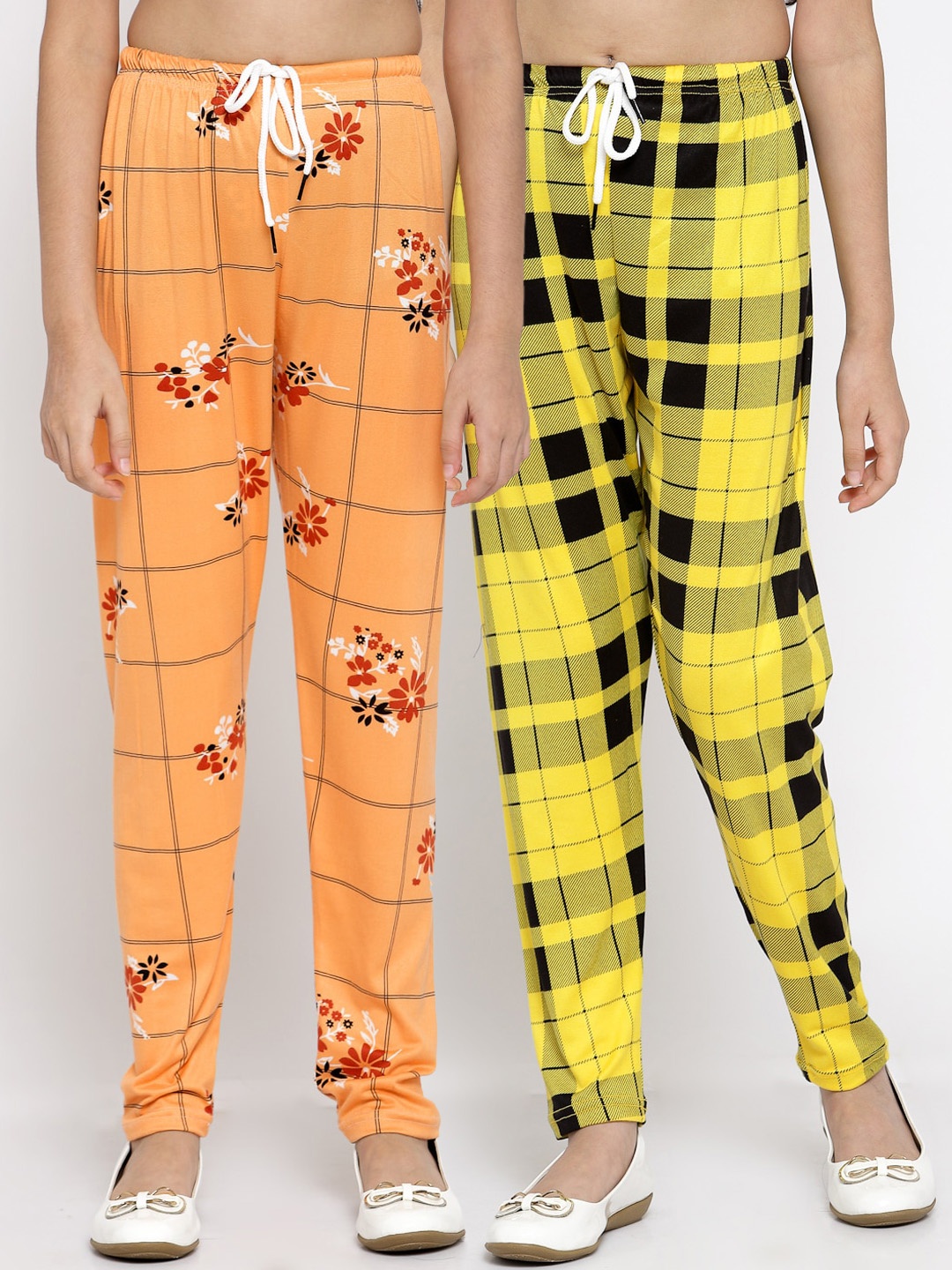 

KLOTTHE Girls Pack of 2 Multicolor Printed Ankle Length Leggings, Multi