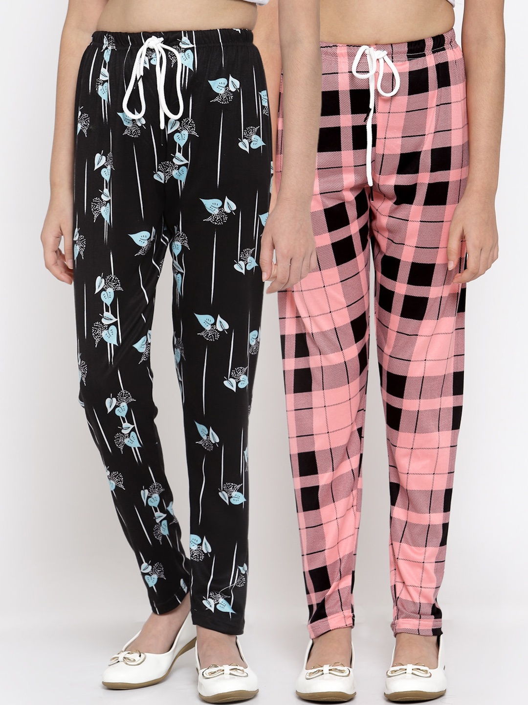 

KLOTTHE Girls Pack of 2 Printed Ankle Length Leggings, Pink
