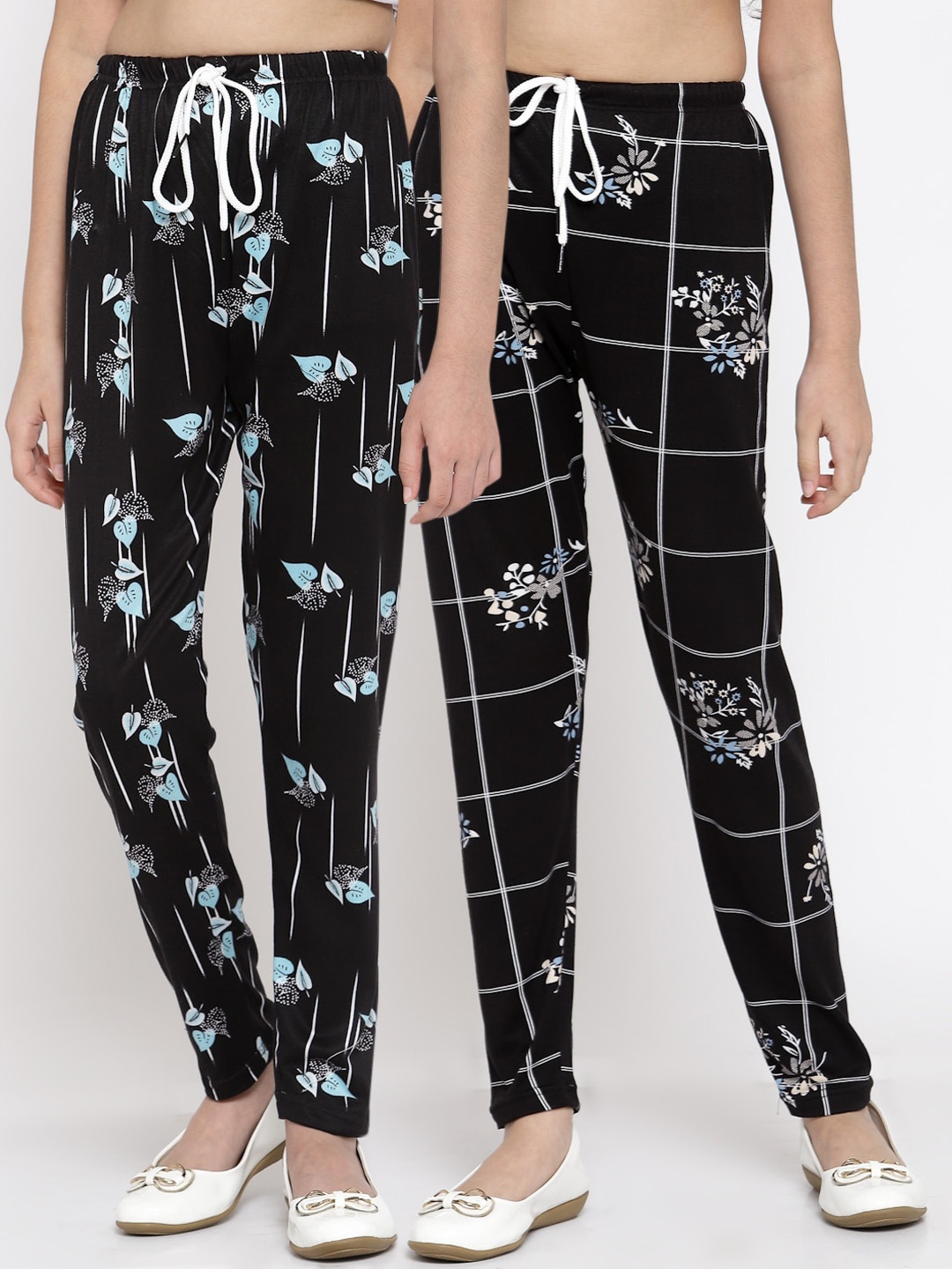

KLOTTHE Girls Pack of 2 Printed Ankle Length Leggings, Blue