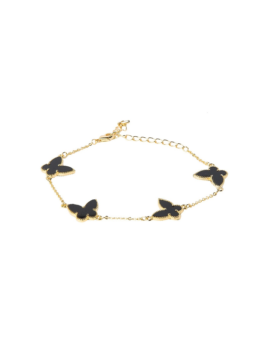 

Moon Dust Women Gold-Toned & Black Brass Gold-Plated Charm Bracelet