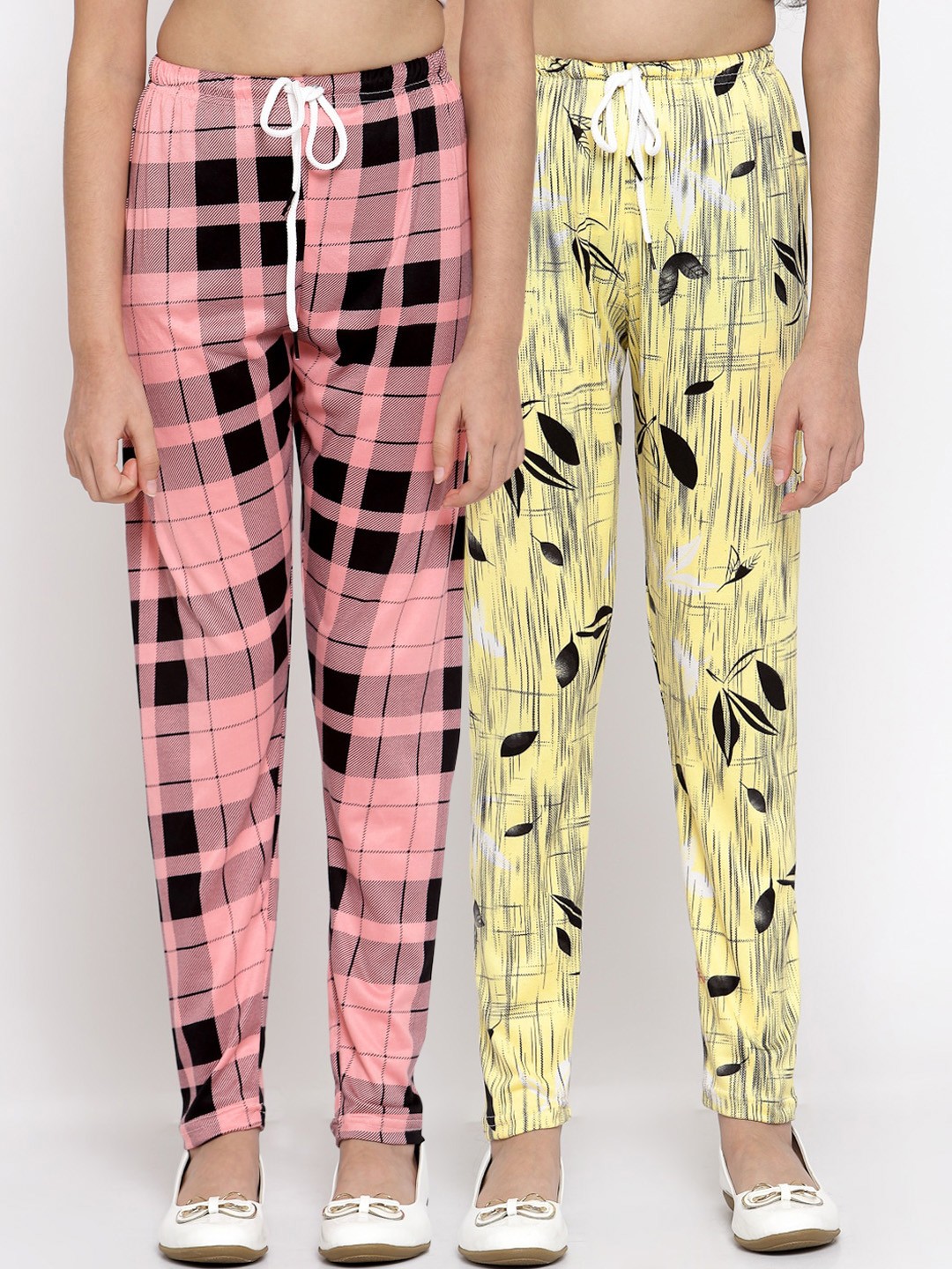 

KLOTTHE Girls Pack Of 2 Ankle-Length Leggings, Multi